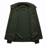 Men Fit Bomber Jacket Windbreaker Moto Street Coat Autumn Standing Collar plus Size Jacket Cotton Outdoor Loose Multi-Pocket Workwear Men's Coat