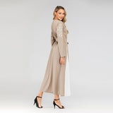 Muslim Women Stylish Kashibo Abaya Muslim Ladies Long Gown Islamic Clothing Jilbab Jalabiya Fashion Crew Neck Big