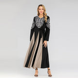 Muslim Women Stylish Kashibo Abaya Muslim Ladies Long Gown Islamic Clothing Jilbab Jalabiya Fashion Crew Neck Big