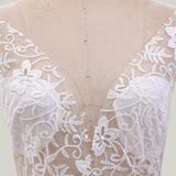 See through Wedding Dress Sexy Lace Split Evening Dress