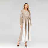 Muslim Women Stylish Kashibo Abaya Muslim Ladies Long Gown Islamic Clothing Jilbab Jalabiya Fashion Crew Neck Big