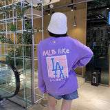 Yankees Autumn and Winter Graffiti Couple Sweater Printed Loose round Neck Pullover Long Sleeve