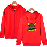 Men and Women Pokemon Pikachu Coat Zipper Hooded Sweater
