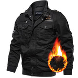 Men Fit Bomber Jacket Windbreaker Moto Street Coat Men's Winter Fleece Padded plus Size Workwear Coat Casual Men's Jacket