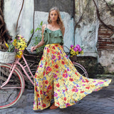 Beth Dutton Bohemian Dress Summer Spring Midi Dresses Vacation Style Two-Piece Large Pleated Printed Dress