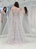 Women Lace Wedding Dress Women's Summer round Neck Long Sleeve Sexy Dress