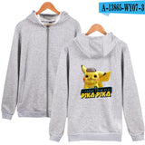 Men and Women Pokemon Pikachu Coat Zipper Hooded Sweater