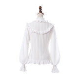 Gothic Lolita Harajuku Style Clothing Lolita Long Sleeve Top Women's Cotton Pleated Shirt
