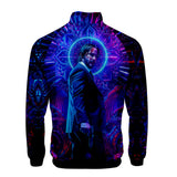John Wick Keanu Hoodie John Wick 3 3D Printed Stand Collar Zipper Jacket