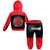 Spider Man Hoodie & Pant 2 Piece Set Zipper Jacket Trousers