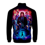 John Wick Keanu Hoodie John Wick 3 3D Printed Stand Collar Zipper Jacket