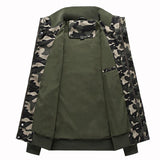 Men Fit Bomber Jacket Windbreaker Moto Street Coat Men's Camouflage Workwear Flight Jacket Men's Loose plus Size Casual Embroidery Badge Men's Coat