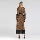 Muslim Women Stylish Kashibo Abaya Muslim Ladies Long Gown Islamic Clothing Jilbab Jalabiya Print Maxi Dresses