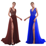 Semi Formal Dresses for Wedding Women's Clothing Split Sexy V-neck Exposed Formal Dress
