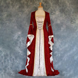 Vintage Empire Waist Dress Vintage Medieval Long Women's Dress with Bell Sleeves