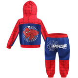 Spider Man Hoodie & Pant 2 Piece Set Zipper Jacket Trousers