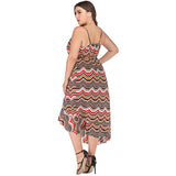 Women Plus Size Dresses Summer Fashion V-neck Strap Dress