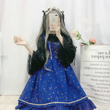 Gothic Lolita Harajuku Style Clothing Summer Girl Starry Sky Lolitajsk Sleeveless Strap Dress