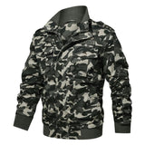 Men Fit Bomber Jacket Windbreaker Moto Street Coat Men's Camouflage Workwear Flight Jacket Loose plus Size Casual Embroidery