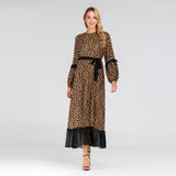 Muslim Women Stylish Kashibo Abaya Muslim Ladies Long Gown Islamic Clothing Jilbab Jalabiya Print Maxi Dresses
