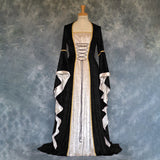 Vintage Empire Waist Dress Vintage Medieval Long Women's Dress with Bell Sleeves