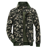 Men Fit Bomber Jacket Windbreaker Moto Street Coat Multi-Bag Men's Casual Jacket Large Size Loose Camouflage Workwear
