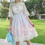 Gothic Lolita Harajuku Style Clothing Summer Girl Lolitajsk Spaghetti Straps Sleeveless Dress Blouse