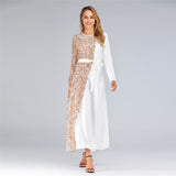 Muslim Women Stylish Kashibo Abaya Muslim Ladies Long Gown Islamic Clothing Jilbab Jalabiya Stitching Sequins Dress