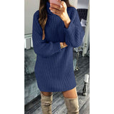 Sweater Dress Outfit With Tights 2 Pieces Set Fashion Solid Color Knitted Dress Autumn and Winter