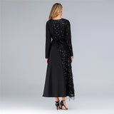 Muslim Women Stylish Kashibo Abaya Muslim Ladies Long Gown Islamic Clothing Jilbab Jalabiya Stitching Sequins Dress