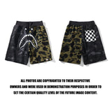 Shark Print Shorts Casual Pants Letter Print Cotton Fifth Pants Youth Popularity Straight Mid-Rise Pants