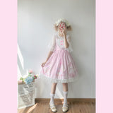 Gothic Lolita Harajuku Style Clothing Summer Girl Lolitajsk Spaghetti Straps Sleeveless Dress Blouse