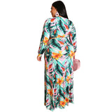 Women Plus Size Maxi Dresses Summer Tight Bodycon Deep V Split Sexy Dress
