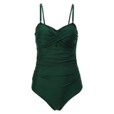 Women Plus Size Swimwear One-Pieces Sexy Slimming Solid Color Striped One-Piece Swimsuit for Women