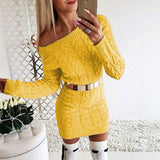 Sweater Dress Outfit With Tights 2 Pieces Set (The Tights Is Just A Gift Form Us, Is Not The Same One With The Model Wear On The Picture)
