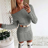 Sweater Dress Outfit With Tights 2 Pieces Set (The Tights Is Just A Gift Form Us, Is Not The Same One With The Model Wear On The Picture)