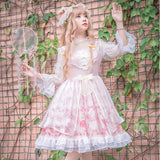 Gothic Lolita Harajuku Style Clothing Sakura Aciclovir Gel Lolita Cherry Blossom Festival Op Lolita Dresses Sweet Princess Dress