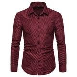 Work Shirts Men's Slim-Fit Floral Long-Sleeved Shirt Casual Shirt