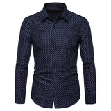 Work Shirts Men's Slim-Fit Floral Long-Sleeved Shirt Casual Shirt