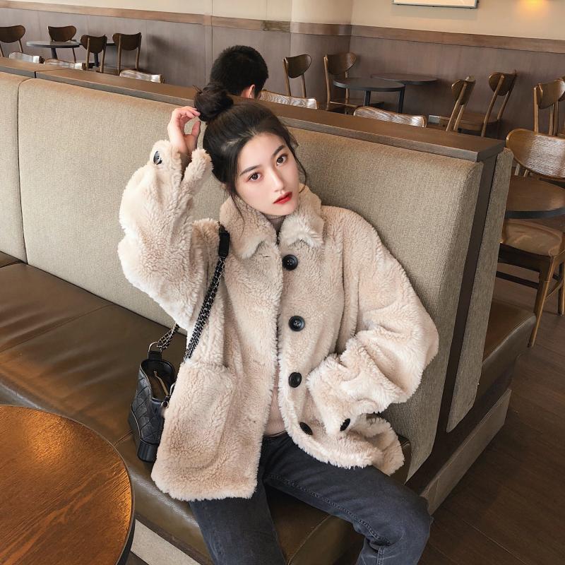 Women Sherpa Jacket Profile Fur Mid-Length Thickened Coat