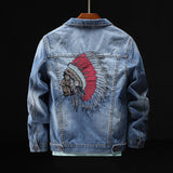 Spring and Autumn Denim Jacket Men's Plus Size Loose Jacket Denim Clothing Men Denim Jacket