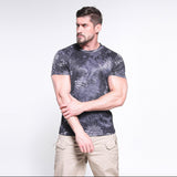Woodland T Shirt Crew Neck Python Pattern Camouflage