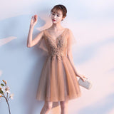 Homecoming Dresses Summer Long Red Wedding Evening Dress V-neck Banquet Women