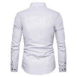 Work Shirts Men's Slim-Fit Floral Long-Sleeved Shirt Casual Shirt
