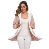 Women Sherpa Jacket Hooded Zipper Berber Fleece Coat Cardigan Fur Fleece Pullover Women