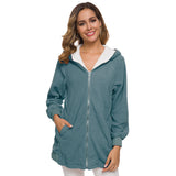 Women Sherpa Jacket Hooded Zipper Berber Fleece Coat Cardigan Fur Fleece Pullover Women