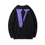 Vlone Sweatshirt Printed Long Sleeve Spring and Autumn Men's and Women's Casual Thin Couple Pullover Sweater
