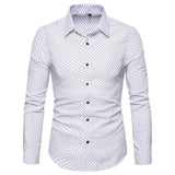 Work Shirts Men's Slim-Fit Floral Long-Sleeved Shirt Casual Shirt