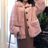 Women Sherpa Jacket Profile Fur Mid-Length Thickened Coat