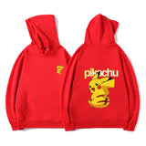 Men and Women Pokemon Pikachu Coat Back Shadow Pikachu Sweater Men Hooded